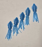 Fishing Lure B2 Stlye Squid Body 4" in /10 cm Octopus BLUE Glow Fluke Jig 10 Pc