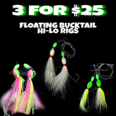 3 Pack Floating Hi-Lo Bucktails