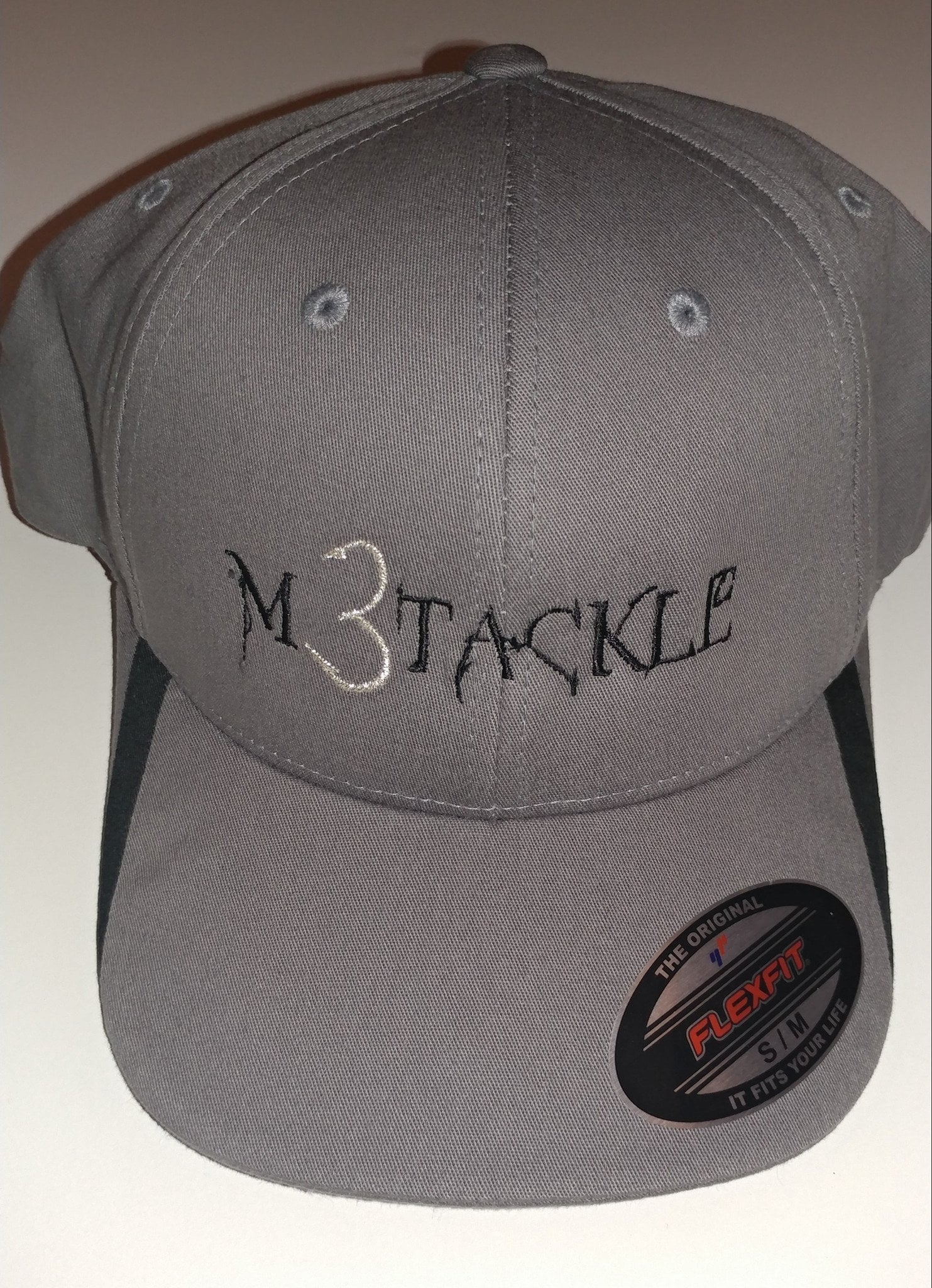 M3 Black/Grey Flexfit Hat - M3Tackle 
