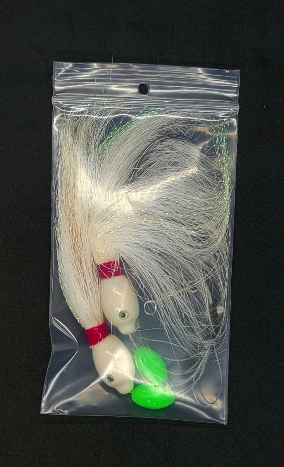 Uncle Mo’s Tackle - 3Pack, 6Pack & 12Pack Options - Fluke Flounder Ocean Hi/Lo Rig – Multicolor Bucktail Teaser Hook For Saltwater–Size 5/0 Hook - Foto 7