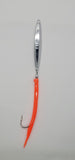 3 Orange Ava Diamond Jigs 1,2,3oz Split Tube Tails Bluefish Striper Jigging Casting