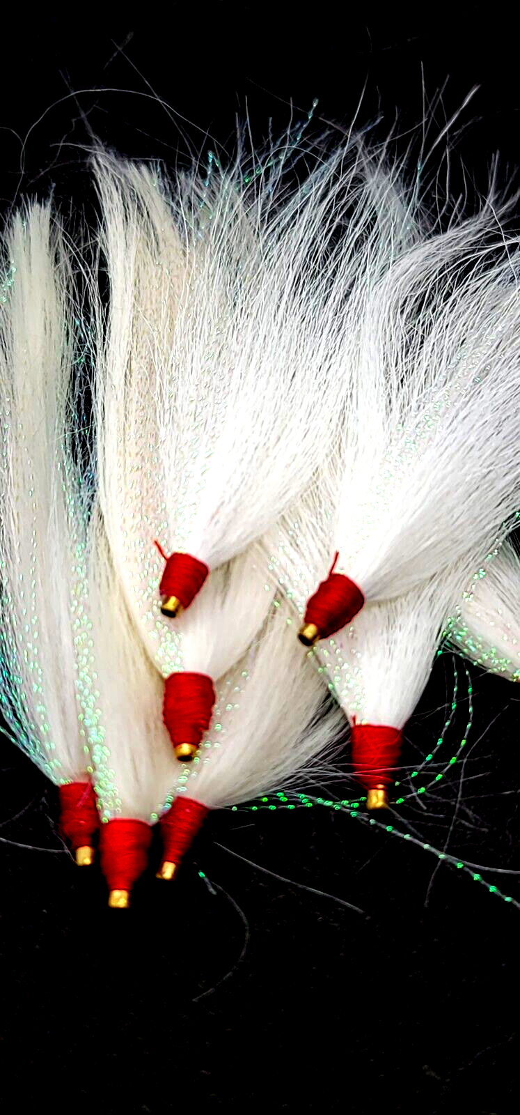 Fishing Bucktail Hair Teaser Slide Tube Fluke Bass Rig Jig 5 or 25 Pac