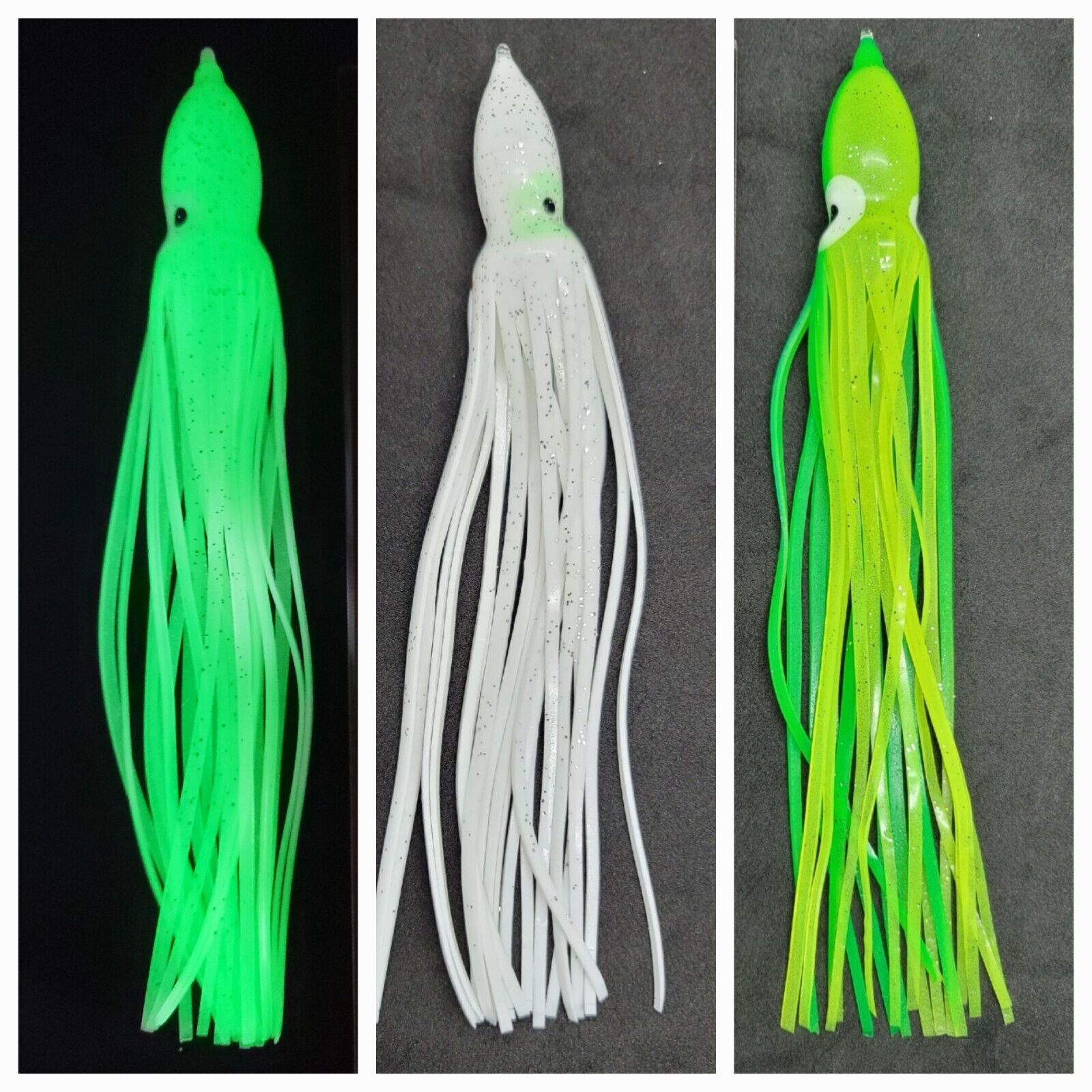 Squid Skirt Hoochie Lure - Dark Green & Orange - ColdTuna