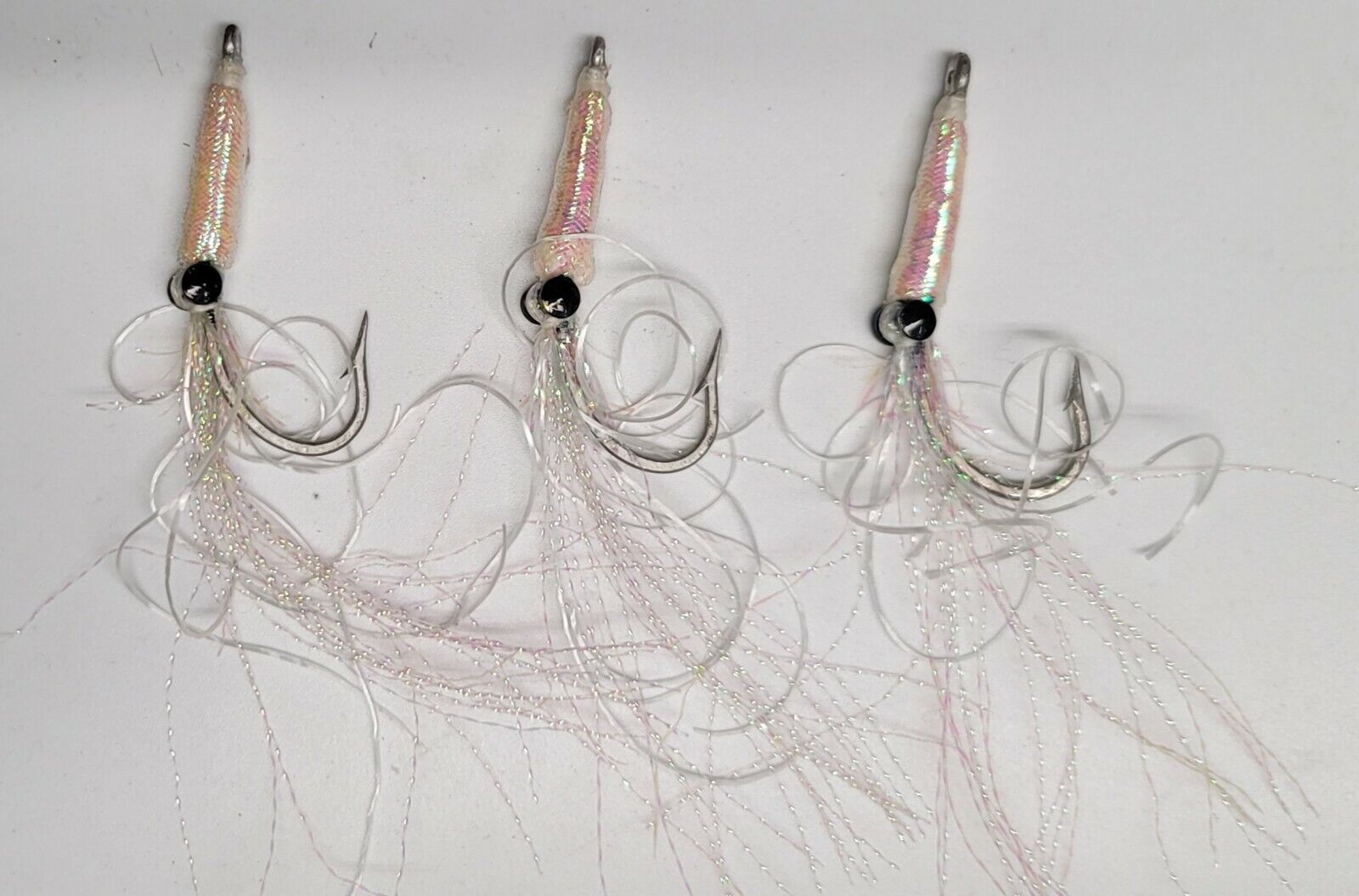 3 Fishing Squimp Teasers 5/0 Hook Flies Fluke Sea Bass Bait Rig Lure S