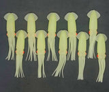 Fishing Squid Bulb Teaser Skirt 5" in / 13 cm Octopus Soft Glow Fluke Jig 10 Pc