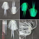 100 Silicone Fishing Skirt 4" in/ 10 cm Glow Tail Fishing Lure Rig Teaser Tackle