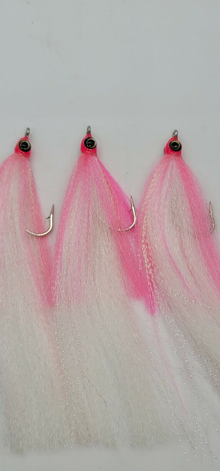 3 Fishing Teasers 5/0 Hooks Flies Fluke Flounder Striper Sea Bass Bait