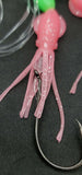 2.5" Pink Glow B2 Squid Hi-Lo Rig