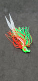 Fishing Teaser Flies Tackle Saltwater 3/8  6/0 Mustad Hook Silicone Skirt 4 Pack