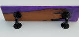 Epoxy Shelf w/ Hangers Sapphire Purple Pour With Wood Live Edge Wall Steam Punk