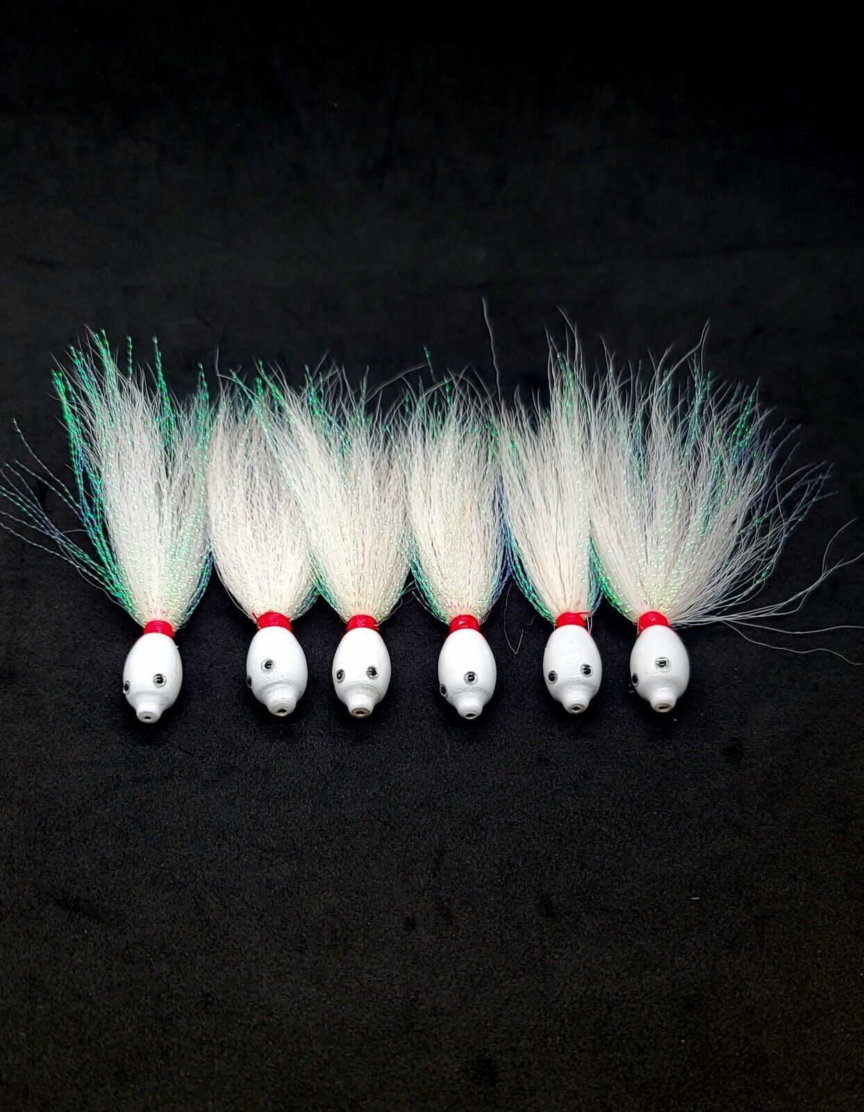 6pcs 3.3 Fishing Bucktail Teaser, Holo Flasher Brass Slide Tube Teasers  For Fly Sea Bass * Rigs