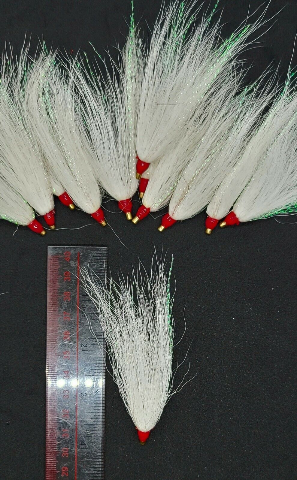 Fishing Bucktail Hair Teaser Slide Tube Fluke Bass Rig Jig 10 Pack