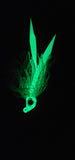 Fishing Teaser Flies Tackle Saltwater 3/8 6/0 Mustad Hook Silicone Skirt 4 Glow