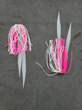 Silicone Fishing Skirt 4" w/ Glow Tails Fishing Lure Rig Teaser Micro Tackle 10