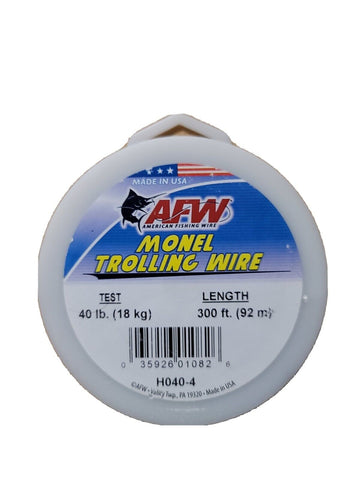 AFW Monel Trolling Wire 40Lb 300' ft Spool Fishing Bass Tackle Bunker Spoons