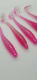 5 Fishing Tackle Shad Swimbait Paddle Tail 5 inch Ribbed Soft Plastic Bait Pink