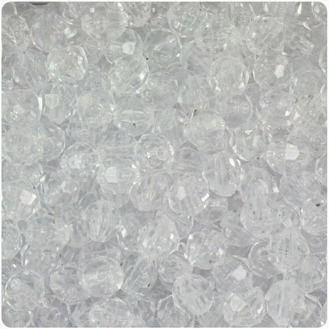 750 Beads Clear Acrylic FACETED ROUND Spacer Bead 8 mm Jewelry or Fishing