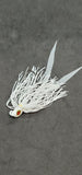 Fishing Teaser Flies Tackle Saltwater 3/8 6/0 Mustad Hook Silicone Skirt 4 White