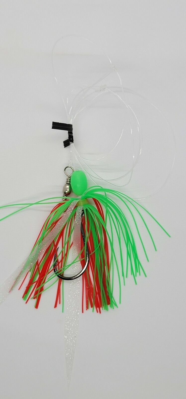 Hi-Lo Bottom Fishing Rig Single Silicone Skirt Teaser Glow Bead Hook F