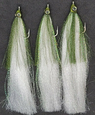 3 Fishing Teasers 2/0 Hooks Flies Fluke Flounder Striper Sea Bass Bait Rig Lure