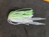 Silicone Fishing Skirt 4" w/ Glow Tails Fishing Lure Rig Teaser Micro Tackle 10