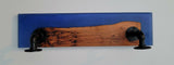 Epoxy Shelf with Hangers Sapphire Blue Pour With Wood Live Edge Wall Steam Punk