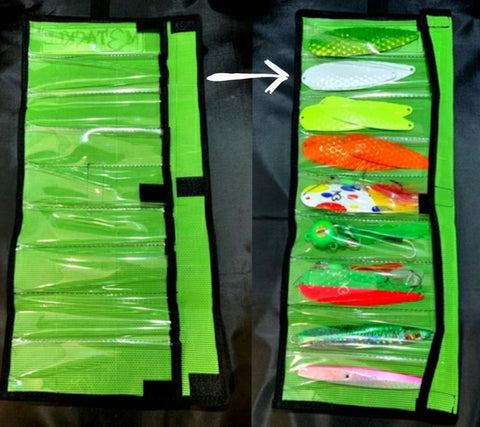 GREEN 6 SLOTS Fishing Lure Bag Waterproof Organizer Storage Fishing Lure  Pock F2 $17.47 - PicClick AU