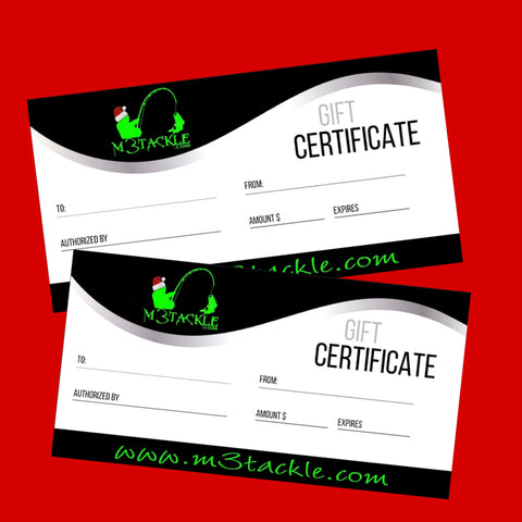 M3TACKLE GIFT CERTIFICATES